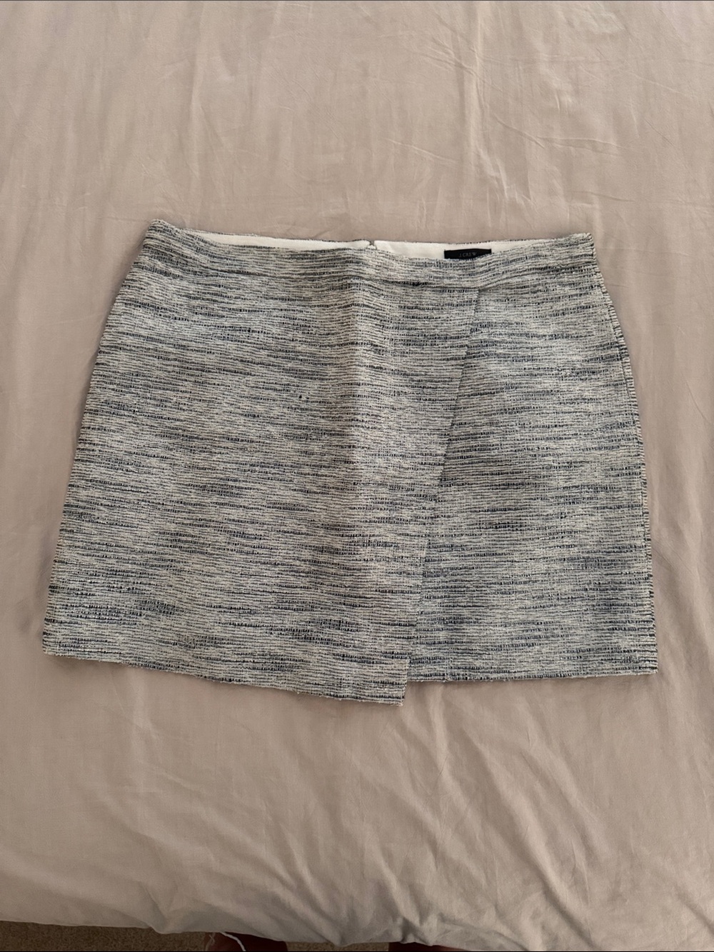 Textured Grey Tweed Mini Skirt